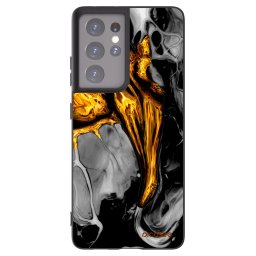 Fekete szilikon tok az alábbi mobiltelefonokra Samsung Galaxy S21 Ultra 5G G998B - Black Gold