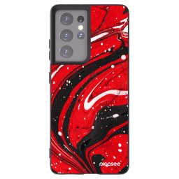 Fekete szilikon tok az alábbi mobiltelefonokra Samsung Galaxy S21 Ultra 5G G998B - Red black
