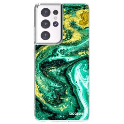 Átlátszó szilikon tok az alábbi mobiltelefonokra Samsung Galaxy S21 Ultra 5G G998B - Green Gold
