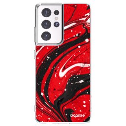Átlátszó szilikon tok az alábbi mobiltelefonokra Samsung Galaxy S21 Ultra 5G G998B - Red black