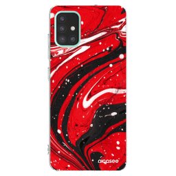 Átlátszó szilikon tok az alábbi mobiltelefonokra Samsung Galaxy M31s - Red black