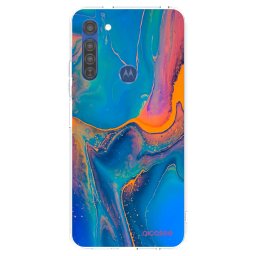 Átlátszó szilikon tok az alábbi mobiltelefonokra Motorola Moto G8 - Rainbow