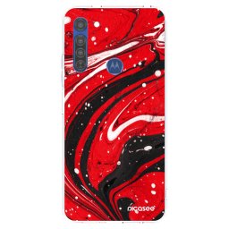 Átlátszó szilikon tok az alábbi mobiltelefonokra Motorola Moto G8 - Red black