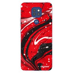 Átlátszó szilikon tok az alábbi mobiltelefonokra Motorola Moto G9 Play - Red black