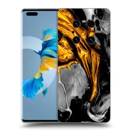 Átlátszó szilikon tok az alábbi mobiltelefonokra Huawei Mate 40 Pro - Black Gold