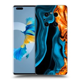 Átlátszó szilikon tok az alábbi mobiltelefonokra Huawei Mate 40 Pro - Gold blue