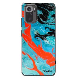 Átlátszó szilikon tok az alábbi mobiltelefonokra Xiaomi Redmi Note 10 - Blue Magma