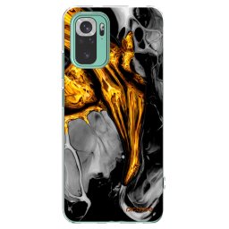 Átlátszó szilikon tok az alábbi mobiltelefonokra Xiaomi Redmi Note 10 Pro - Black Gold