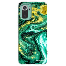 Átlátszó szilikon tok az alábbi mobiltelefonokra Xiaomi Redmi Note 10 Pro - Green Gold