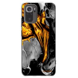 Átlátszó szilikon tok az alábbi mobiltelefonokra Xiaomi Redmi Note 10S - Black Gold