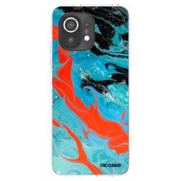 Átlátszó szilikon tok az alábbi mobiltelefonokra Xiaomi Mi 11 - Blue Magma