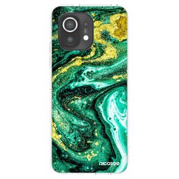 Átlátszó szilikon tok az alábbi mobiltelefonokra Xiaomi Mi 11 - Green Gold