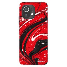 Átlátszó szilikon tok az alábbi mobiltelefonokra Xiaomi Mi 11 - Red black