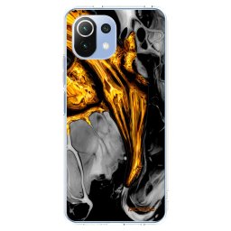 Átlátszó szilikon tok az alábbi mobiltelefonokra Xiaomi Mi 11 Lite - Black Gold