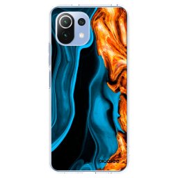 Átlátszó szilikon tok az alábbi mobiltelefonokra Xiaomi Mi 11 Lite - Gold blue