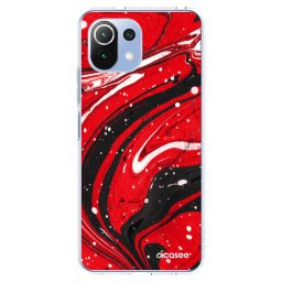 Átlátszó szilikon tok az alábbi mobiltelefonokra Xiaomi Mi 11 Lite - Red black
