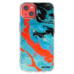 Átlátszó szilikon tok az alábbi mobiltelefonokra Apple iPhone 13 - Blue Magma