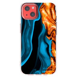 Átlátszó szilikon tok az alábbi mobiltelefonokra Apple iPhone 13 - Gold blue