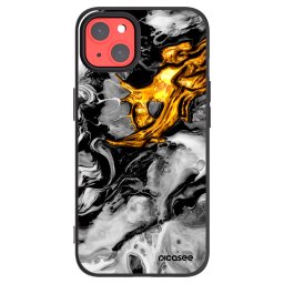Fekete szilikon tok az alábbi mobiltelefonokra Apple iPhone 13 - Black Gold 2