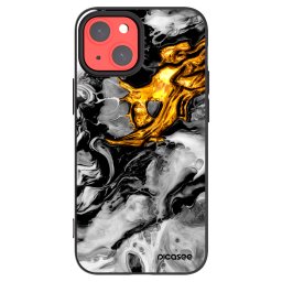 Fekete szilikon tok az alábbi mobiltelefonokra Apple iPhone 13 mini - Black Gold 2