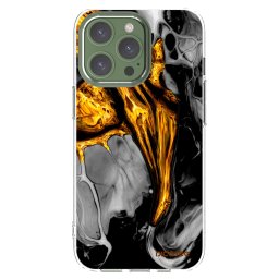 Átlátszó szilikon tok az alábbi mobiltelefonokra Apple iPhone 13 Pro - Black Gold