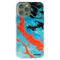Átlátszó szilikon tok az alábbi mobiltelefonokra Apple iPhone 13 Pro Max - Blue Magma