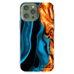 Átlátszó szilikon tok az alábbi mobiltelefonokra Apple iPhone 13 Pro Max - Gold blue