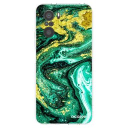 Átlátszó szilikon tok az alábbi mobiltelefonokra Xiaomi Poco F3 - Green Gold