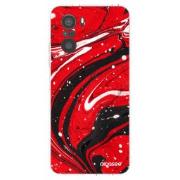 Átlátszó szilikon tok az alábbi mobiltelefonokra Xiaomi Poco F3 - Red black