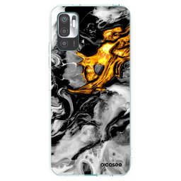 Átlátszó szilikon tok az alábbi mobiltelefonokra Xiaomi Redmi Note 10 5G - Black Gold 2