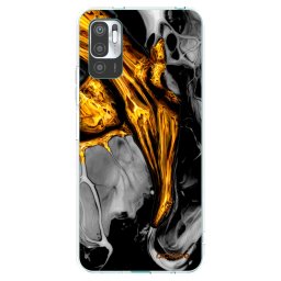 Átlátszó szilikon tok az alábbi mobiltelefonokra Xiaomi Redmi Note 10 5G - Black Gold