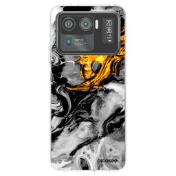 Átlátszó szilikon tok az alábbi mobiltelefonokra Xiaomi Mi 11 Ultra - Black Gold 2