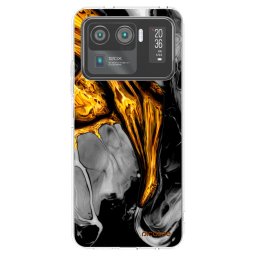 Átlátszó szilikon tok az alábbi mobiltelefonokra Xiaomi Mi 11 Ultra - Black Gold