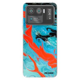 Átlátszó szilikon tok az alábbi mobiltelefonokra Xiaomi Mi 11 Ultra - Blue Magma