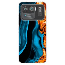 Átlátszó szilikon tok az alábbi mobiltelefonokra Xiaomi Mi 11 Ultra - Gold blue