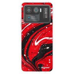 Átlátszó szilikon tok az alábbi mobiltelefonokra Xiaomi Mi 11 Ultra - Red black