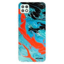 Átlátszó szilikon tok az alábbi mobiltelefonokra Samsung Galaxy A22 A226B 5G - Blue Magma