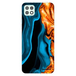 Átlátszó szilikon tok az alábbi mobiltelefonokra Samsung Galaxy A22 A226B 5G - Gold blue