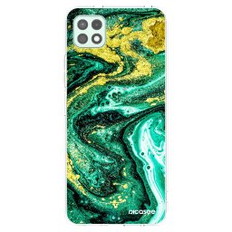 Átlátszó szilikon tok az alábbi mobiltelefonokra Samsung Galaxy A22 A226B 5G - Green Gold