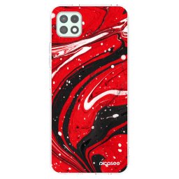 Átlátszó szilikon tok az alábbi mobiltelefonokra Samsung Galaxy A22 A226B 5G - Red black
