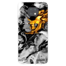 Átlátszó szilikon tok az alábbi mobiltelefonokra Xiaomi Redmi Note 9T - Black Gold 2