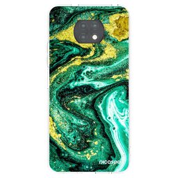 Átlátszó szilikon tok az alábbi mobiltelefonokra Xiaomi Redmi Note 9T - Green Gold