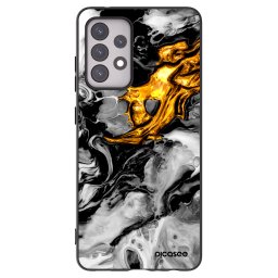Fekete szilikon tok az alábbi mobiltelefonokra Samsung Galaxy A52s 5G A528B - Black Gold 2