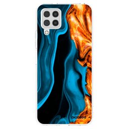 Átlátszó szilikon tok az alábbi mobiltelefonokra Samsung Galaxy A22 A225F 4G - Gold blue
