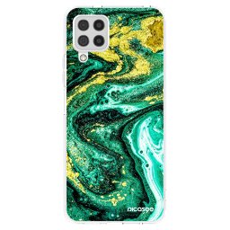 Átlátszó szilikon tok az alábbi mobiltelefonokra Samsung Galaxy A22 A225F 4G - Green Gold