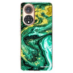 Átlátszó szilikon tok az alábbi mobiltelefonokra Huawei Nova 9 - Green Gold