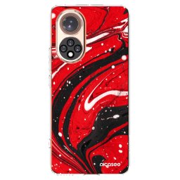 Átlátszó szilikon tok az alábbi mobiltelefonokra Huawei Nova 9 - Red black
