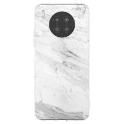 Átlátszó szilikon tok az alábbi mobiltelefonokra Huawei Nova 8i - White marble