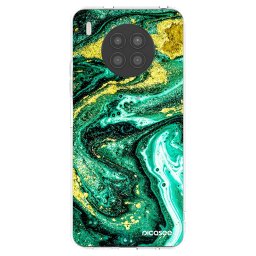 Átlátszó szilikon tok az alábbi mobiltelefonokra Huawei Nova 8i - Green Gold