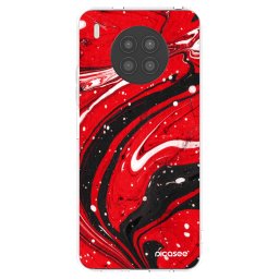 Átlátszó szilikon tok az alábbi mobiltelefonokra Huawei Nova 8i - Red black